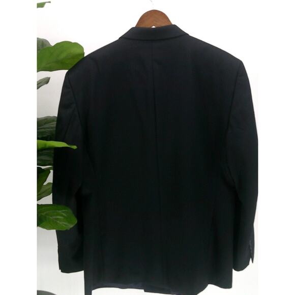 Andre Villard Mens Size S42 Black Wool Notch Vent less Double Breasted Blazer - Picture 4 of 8